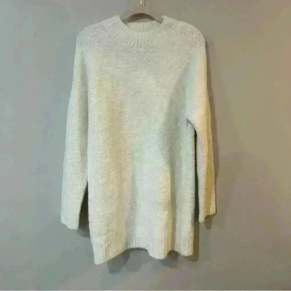 NWT English Factory White Ivory Crewneck Sweater Mini Dress Women’s Size Medium - Picture 2 of 5